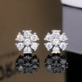 Floral Cluster Crystal Stud Earrings in Two Finishes view 7