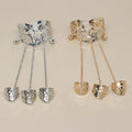 Gold and Silver Tone Openwork Finger Cuff Bracelet and Ring Sets view 1