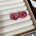 Glossy Round Stud Earrings in Pink Blue and Green Color Options view 6