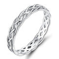 Slim Woven Lattice Band Ring In Polished Silver Tone view 1
