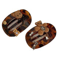 Tortoise Acrylic Flocked Bear Rhinestone Claw Hair Clip view 5