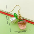 Resin Fruit Charm Dangle Earrings with Lily Flower Bead view 8