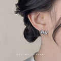 Assorted Silver Multi-Style Zircon Metal Earrings 9 Variants view 3