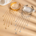Heart Chain Fringe Wide Upper Arm Cuff in Two Colors view 2
