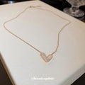 Gold Mother of Pearl Heart Pendant Necklace Single Style view 1