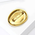 Oval Liquid Metal Brooch In Polished Gold And Silver Tones view 3