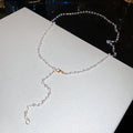 Delicate Beaded Y Drop Necklaces in Four Neutral Colorways view 8