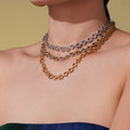 Crystal Heart Necklace and Bracelet in Three Metal Finishes view 4
