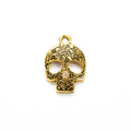 Floral Skull Metal Pendant Charm For Jewelry Making view 3