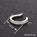 Open Ear Cuff Clip Clear Pavé Row Gold or Silver Tone view 4