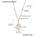 Shell Chick Pendant Necklace Freshwater Pearls Gold Steel Stainless view 6