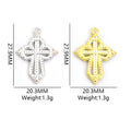 Textured Cross Charm in Gold and Silver Tone for Jewelry Making view 2