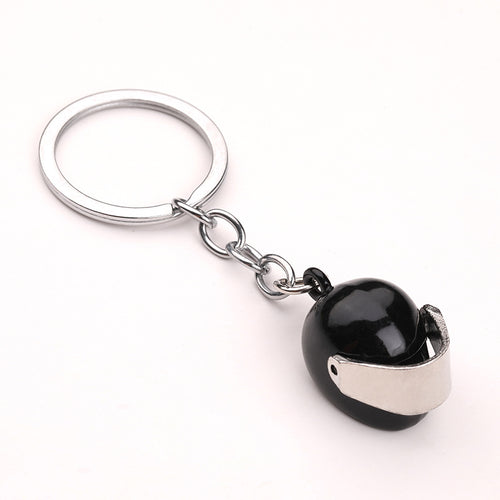 Metal Motorcycle Helmet Keychain Creative Car Key Holder Pendant