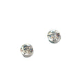 Six Color Round Crystal Look Magnetic Stud Earrings view 5