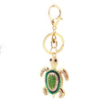 Rhinestone Sea Turtle Keychain with Split Ring and Lobster Clasp view 5