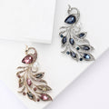 Crystal Phoenix Brooch in Blue and Pink for Jackets, Coats, and Scarves view 1