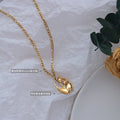 Tulip Oval Openwork Pendant Necklace On Figaro Chain view 2