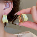 Color Block Chunky Hoop Earrings in Four Pastel Colors view 4