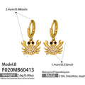 Gold and Silver Tone Pave Crab Charm Hoop Earrings view 8