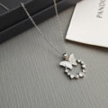 Butterfly Crystal and Pearl Look Wreath Necklace in Five Colors view 9