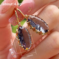 Oval Faceted Leverback Drop Earrings In Eight Color Variants view 5