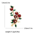 Colorful Berry Branch Brooch With Faceted Crystals And Polished Metal Details view 7