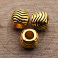 Wave Large-Hole Bead In Antique Gold And Antique Silver For Jewelry Making view 4