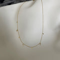 Delicate Drop Necklace with Geometric Metal Accents view 4