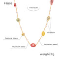 Round Agate Tiger Eye Pendant Necklace Natural Stone Pearl view 10