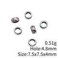 Antique Silver Ridged Ring Spacer Beads With Large Holes view 4