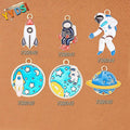 Colorful Space Theme Enamel Charms in Six Astronaut and Rocket Designs view 1