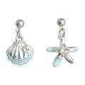 Silver-Tone Mismatched Starfish Shell Drop Earrings view 5