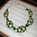 Crystal Round Teardrop Openwork Drop Earrings And Necklaces view 7