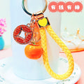 Braided Coin and Persimmon Wrist Strap Keychains in Three Colors view 6