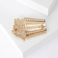 Gold Tone Popcorn Box Brooch Red Enamel Clear Rhinestones view 4