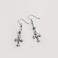 Eight Turquoise Bead Animal and Nautical Silver Hook Earrings view 12