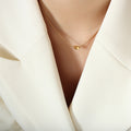 Twisted Wave Tube Pendant Snake Chain Necklace Gold Or Steel view 3