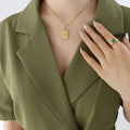 Embossed Butterfly Tag Pendant Necklace Mixed Link Chain view 4