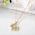 Gold and Silver Tone Crystal Unicorn Pendant Necklaces view 2