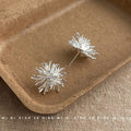 Radial Dandelion Firework Stud Earrings In Gold And Silver Tone view 4