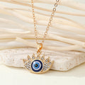 Crystal Lash Evil Eye Pendant Necklaces in Gold and Silver Tone view 2