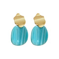 Marbled Resin Drop Earrings in Pink and Ivory for Women view 5