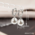 Pearl Drop Crystal Huggie Earrings in Silver Tone Jewelry view 4