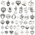 Antique Silver Heart Metal Charms with 61 Listed Options view 5