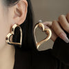 Gold Heart Hoops