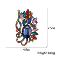 Large Faceted Crystal Leaf Brooch in Six Colorways view 5