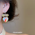 Iridescent Crystal Heart Drop Earrings Fashion Jewelry Accessory view 4