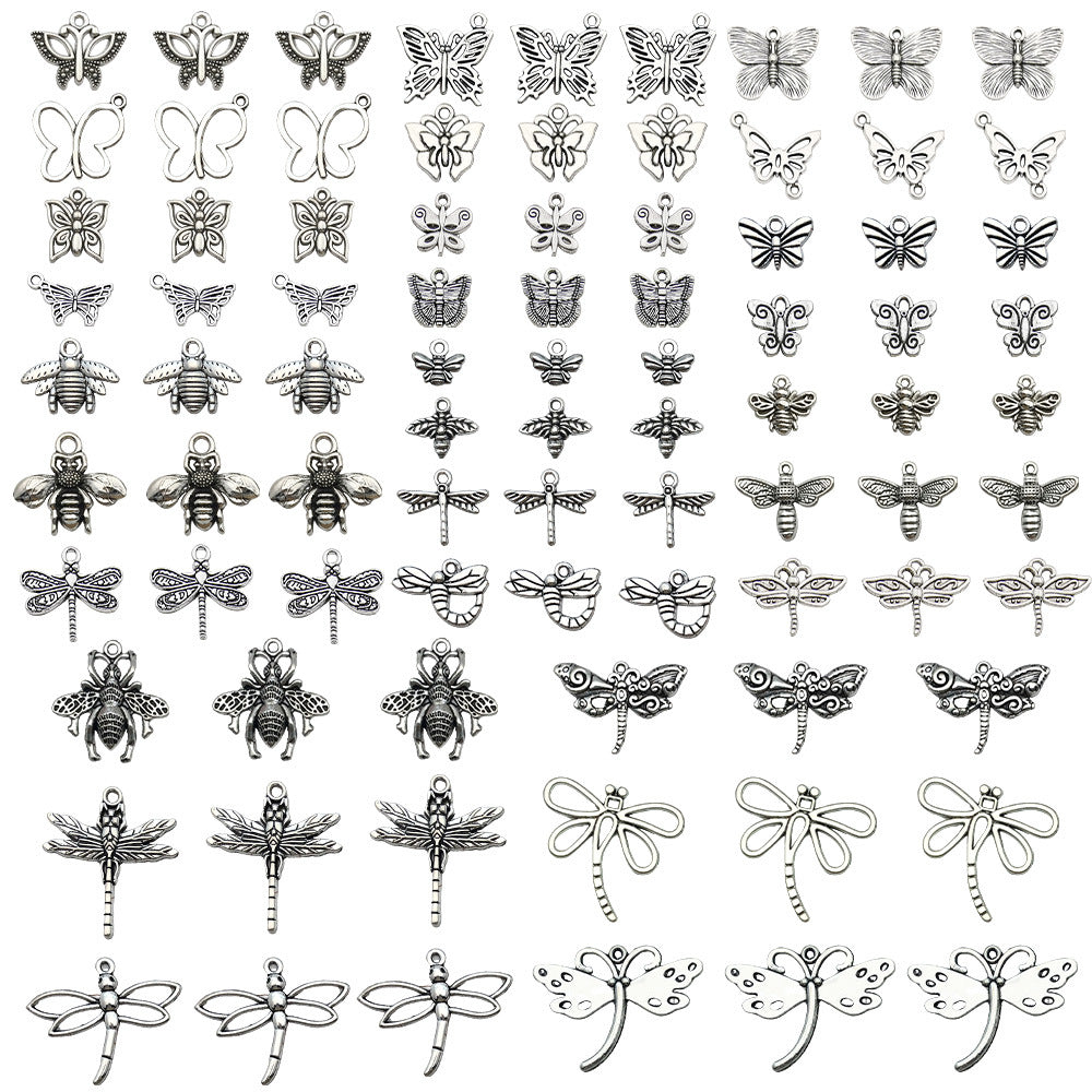 Antique Zinc Alloy Butterfly Bee charm pendants for DIY earrings necklaces bracelets and keychains