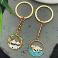 Round Panda Enamel Keychains in 10 Illustrated Scenes view 4