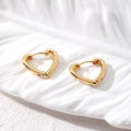 Gold Tone Geometric Huggie Hoop Earrings in Seven Designs view 8